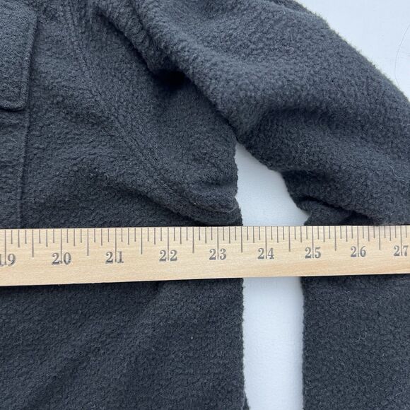 Victorias Secret Pink Shirt Womens XL Black Fleece Button Up Shacket Logo Lounge - Picture 8 of 9